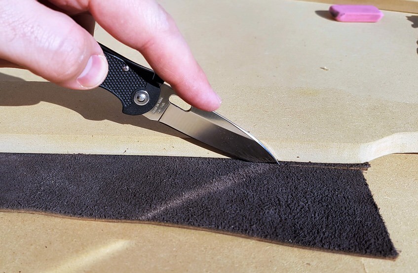 Cutting your strop leather to size